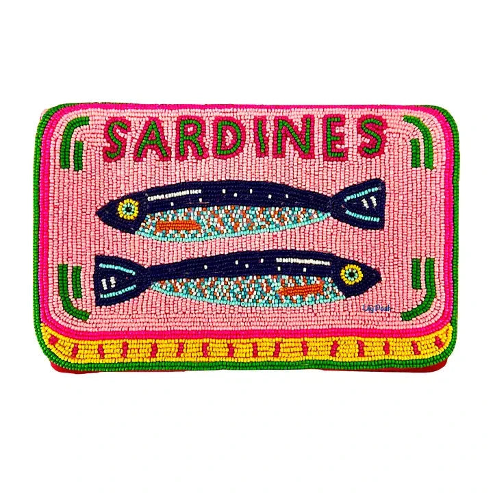 Beaded Sardines Clutch/Crossbody Bag