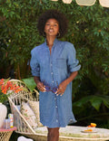 Mary Ruffle Classic Shirtdress Vintage Stonewashed Indigo