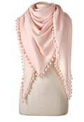 Pom Pom Triangle Wrap Pale Pink