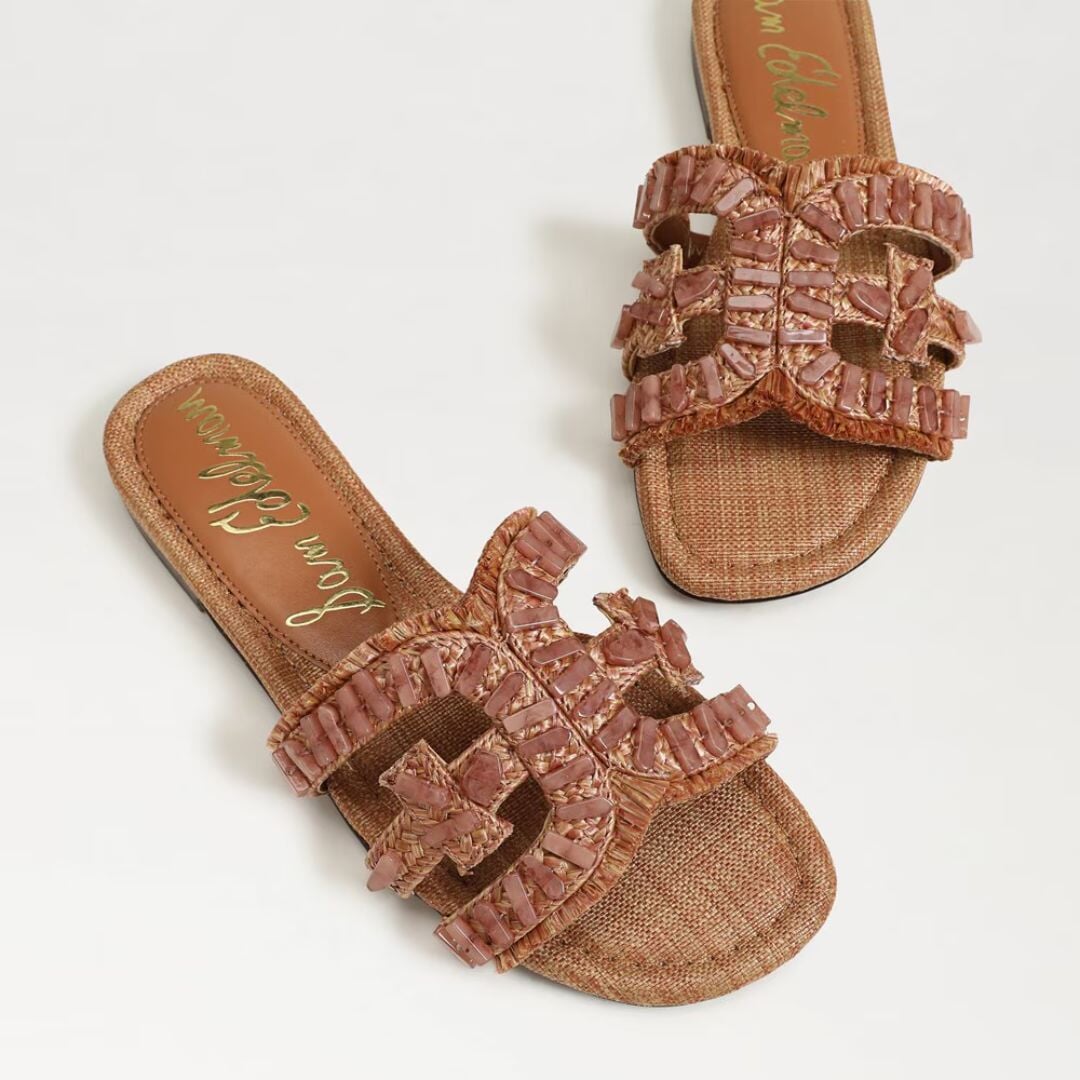 Bay Stone Slide Sandal Sunstone Raffia