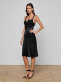 Fenna Silk Lace Dress Black