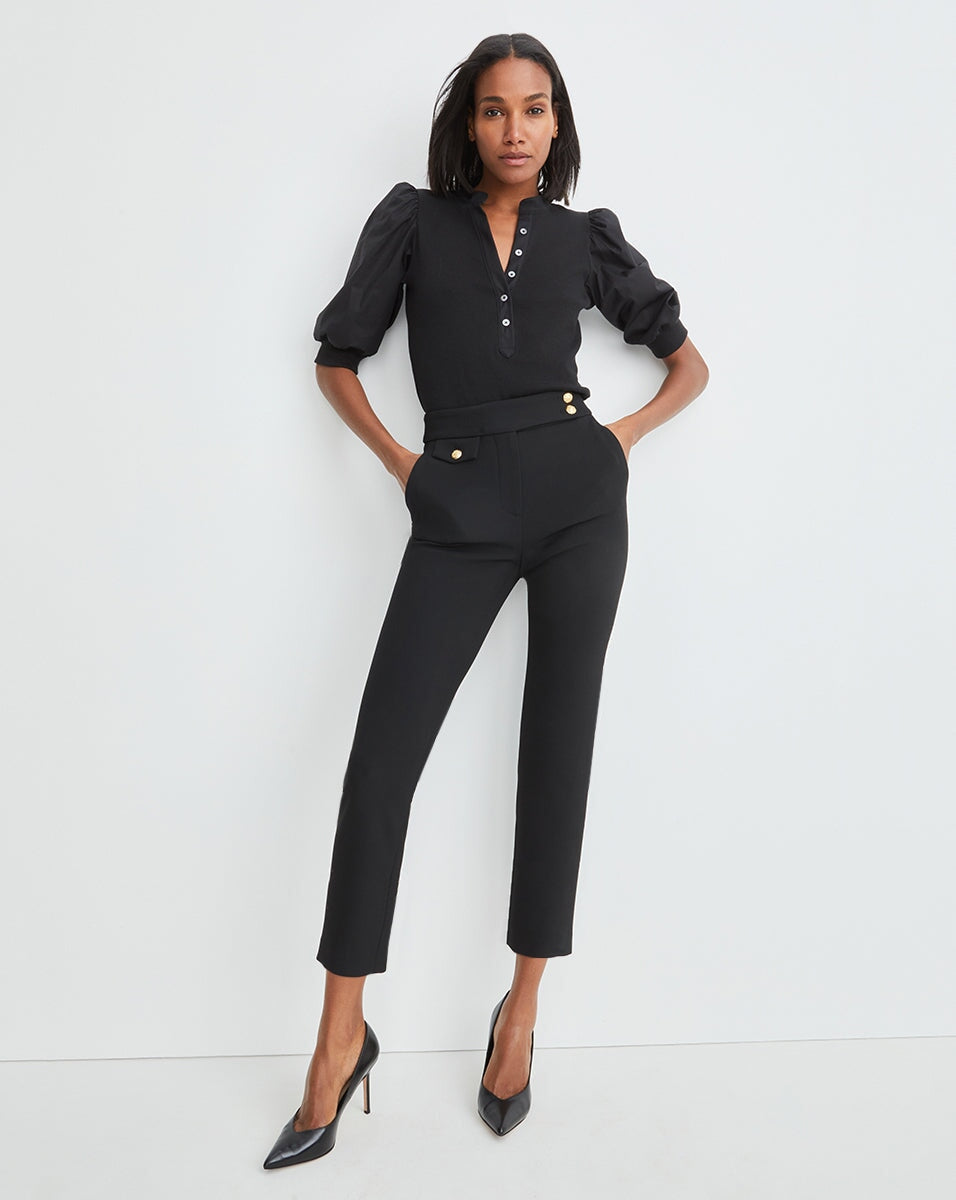 Renzo Pant Black With Gold Buttons