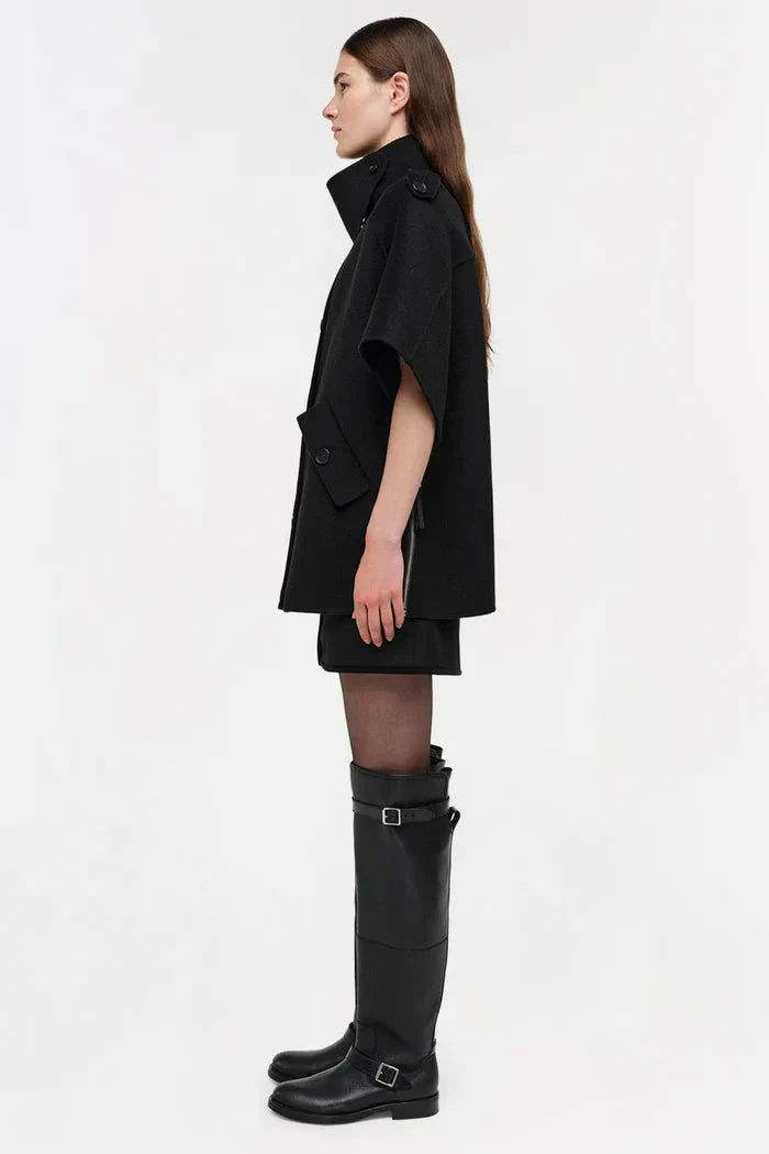 Jones Wool Cape Jacket Black