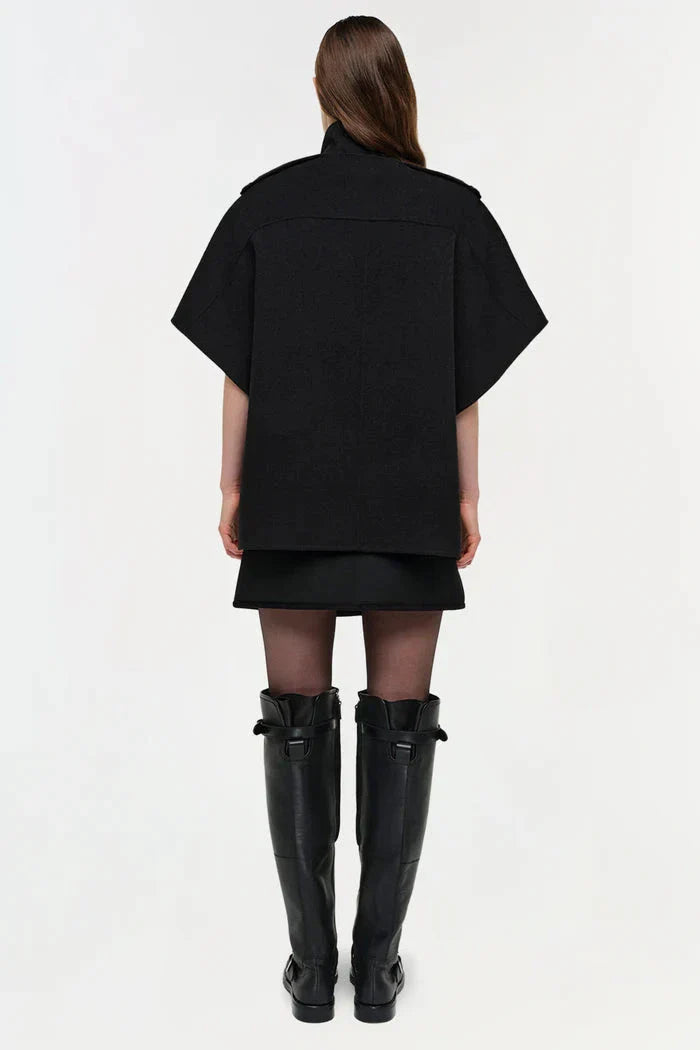 Jones Wool Cape Jacket Black