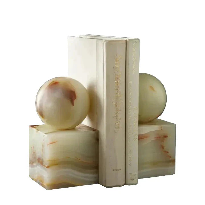Light Green Onyx Honed Finish Bookends