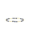 Gold/Denim 2mm beaded Stretch Bracelet Circle Glass Bead