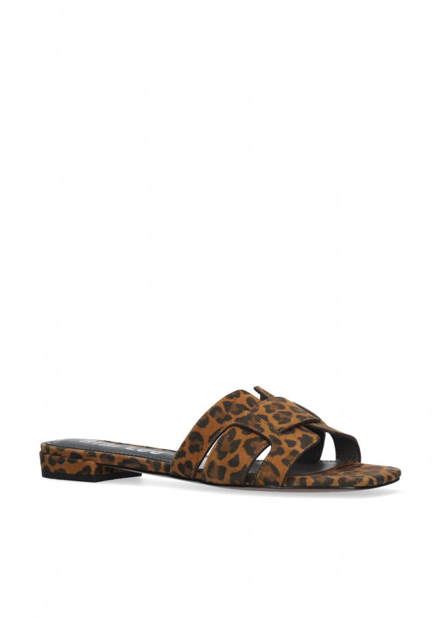 Holly Flat Suede Leopard