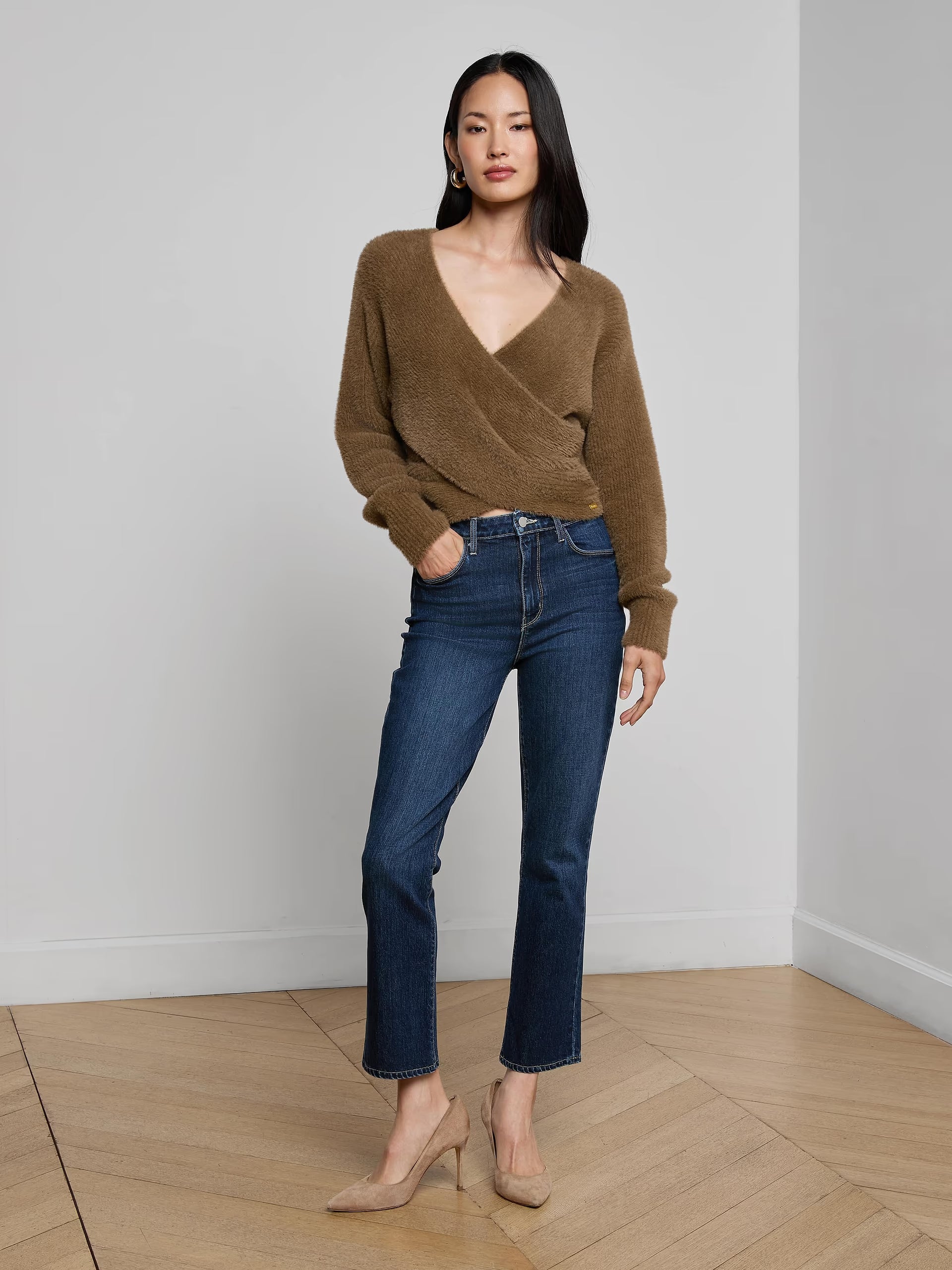 Antonella Crossover Sweater Driftwood