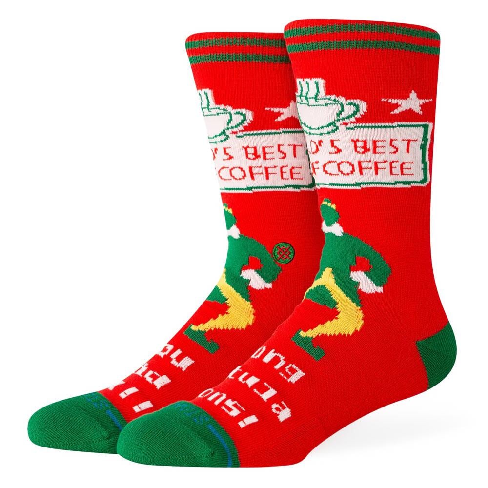 Worlds Best Coffee Socks Red
