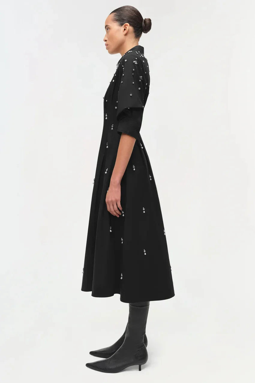 Jazz Embellished Midi Dress Black