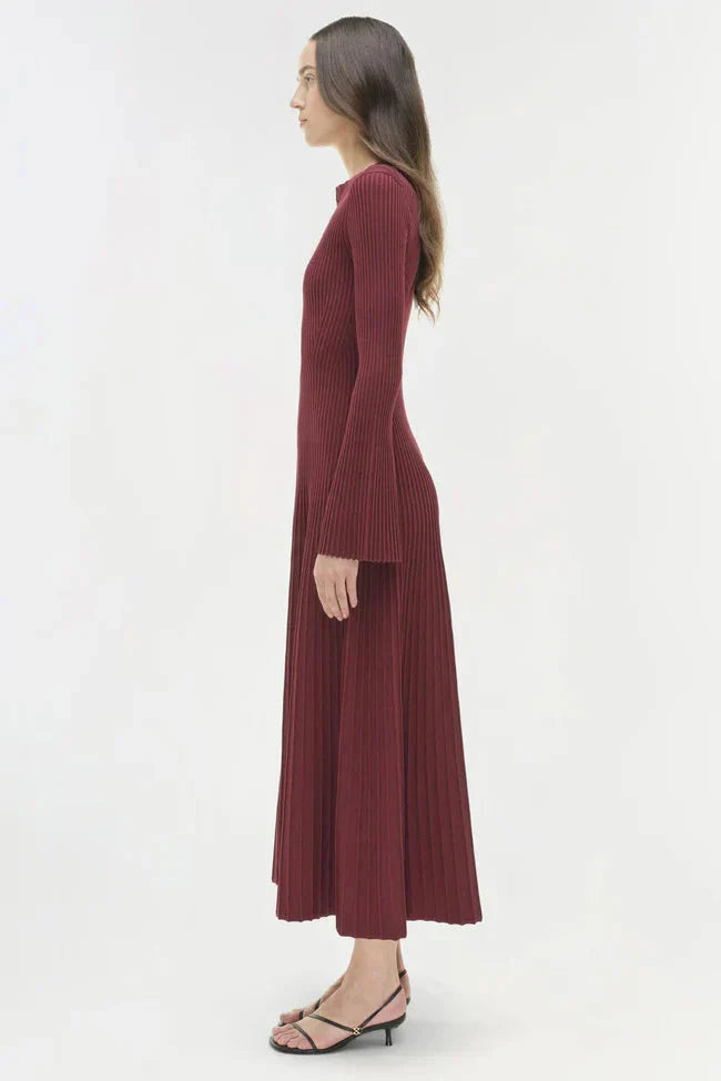 Genna Knit Midi Dress Cranberry