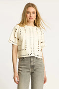Anisa Top Antique White Vegan Leather