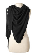 Ruffle Triangle Wrap Black