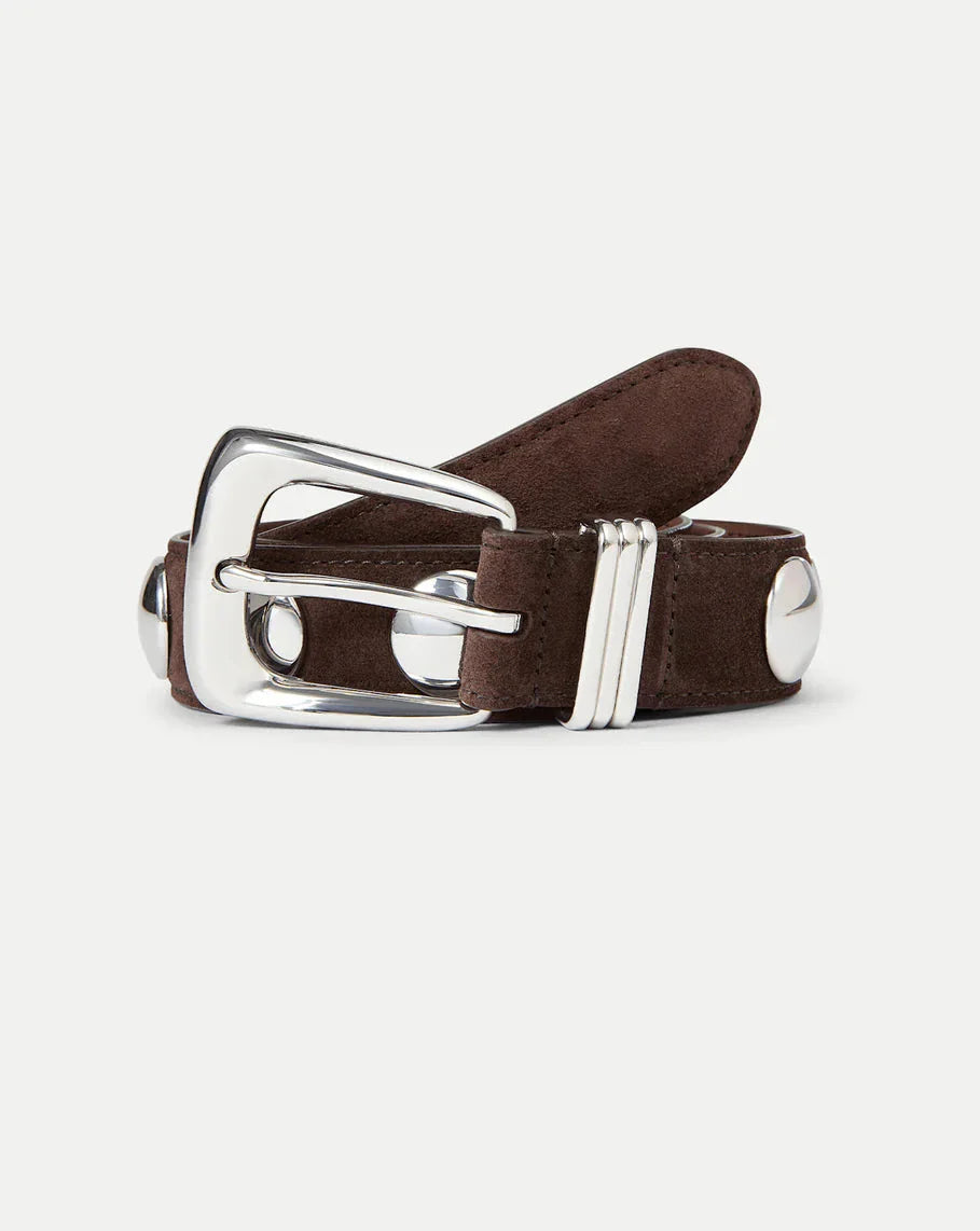 Arch Suede Studded Belt Espresso