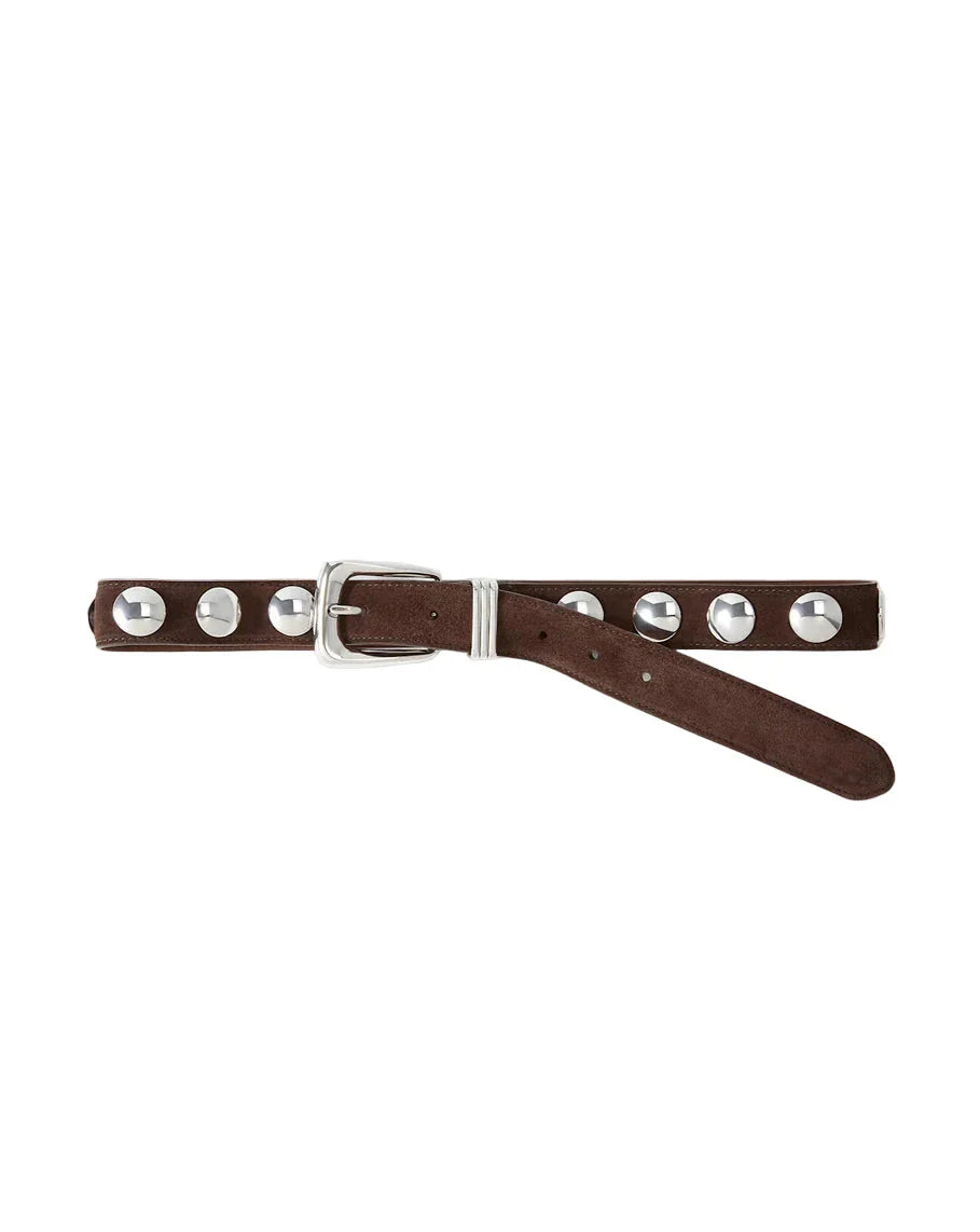 Arch Suede Studded Belt Espresso