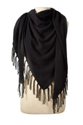 Fringed Triangle Wrap Black