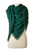 Pop Pom Triangle Wrap Juniper