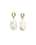 Baroque Pearl Earrings Vintage Gold/Cream
