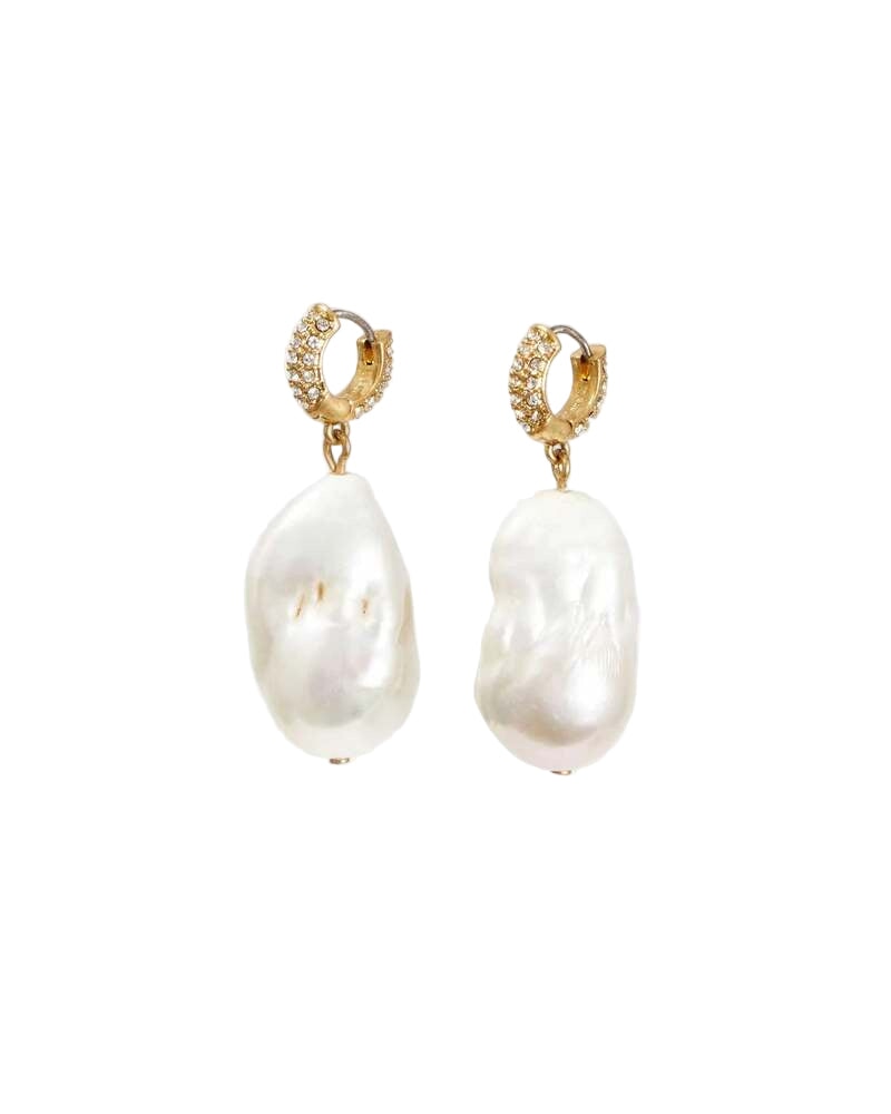 Baroque Pearl Earrings Vintage Gold/Cream
