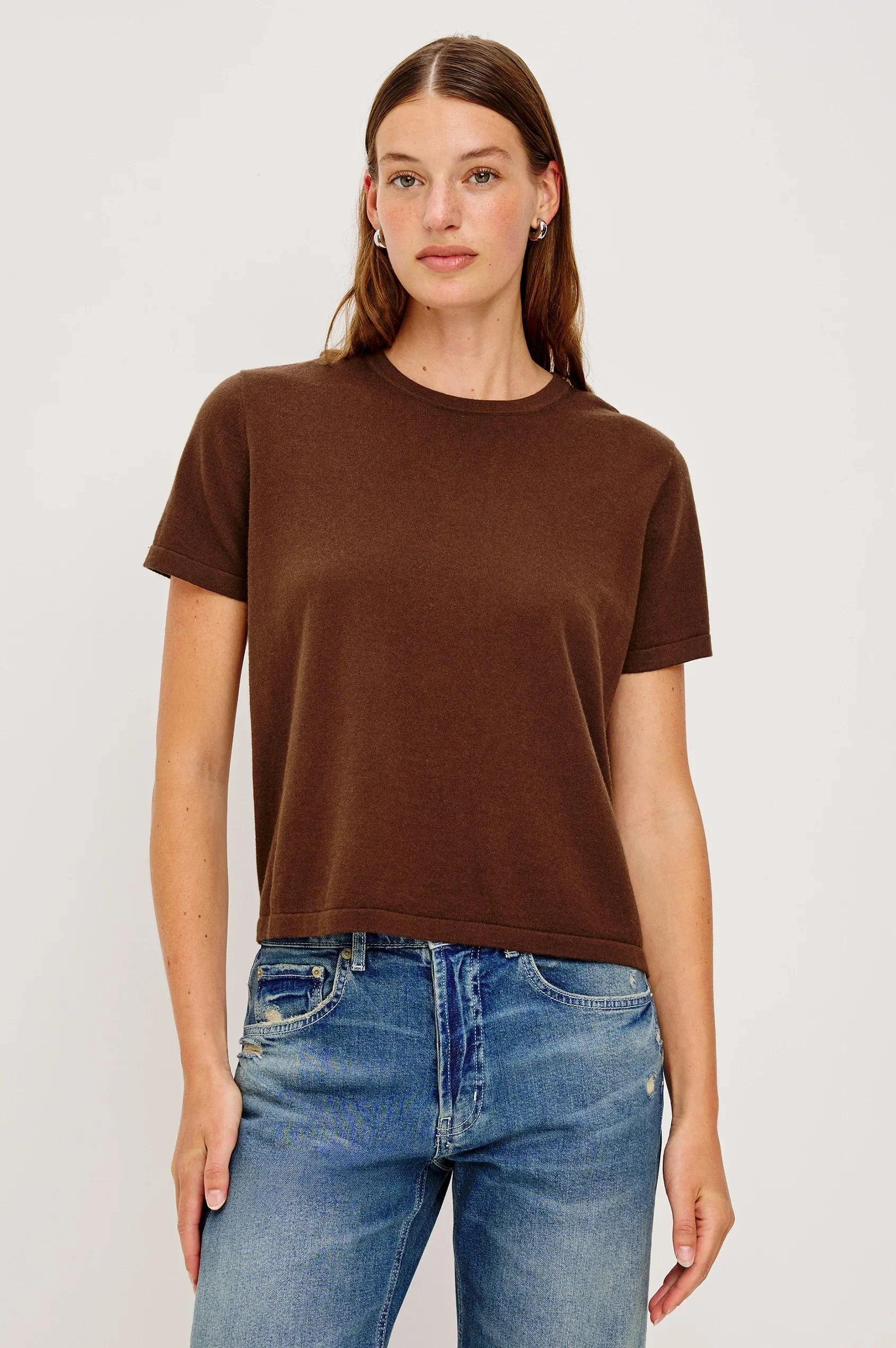 Cotton Cashmere Tee Espresso