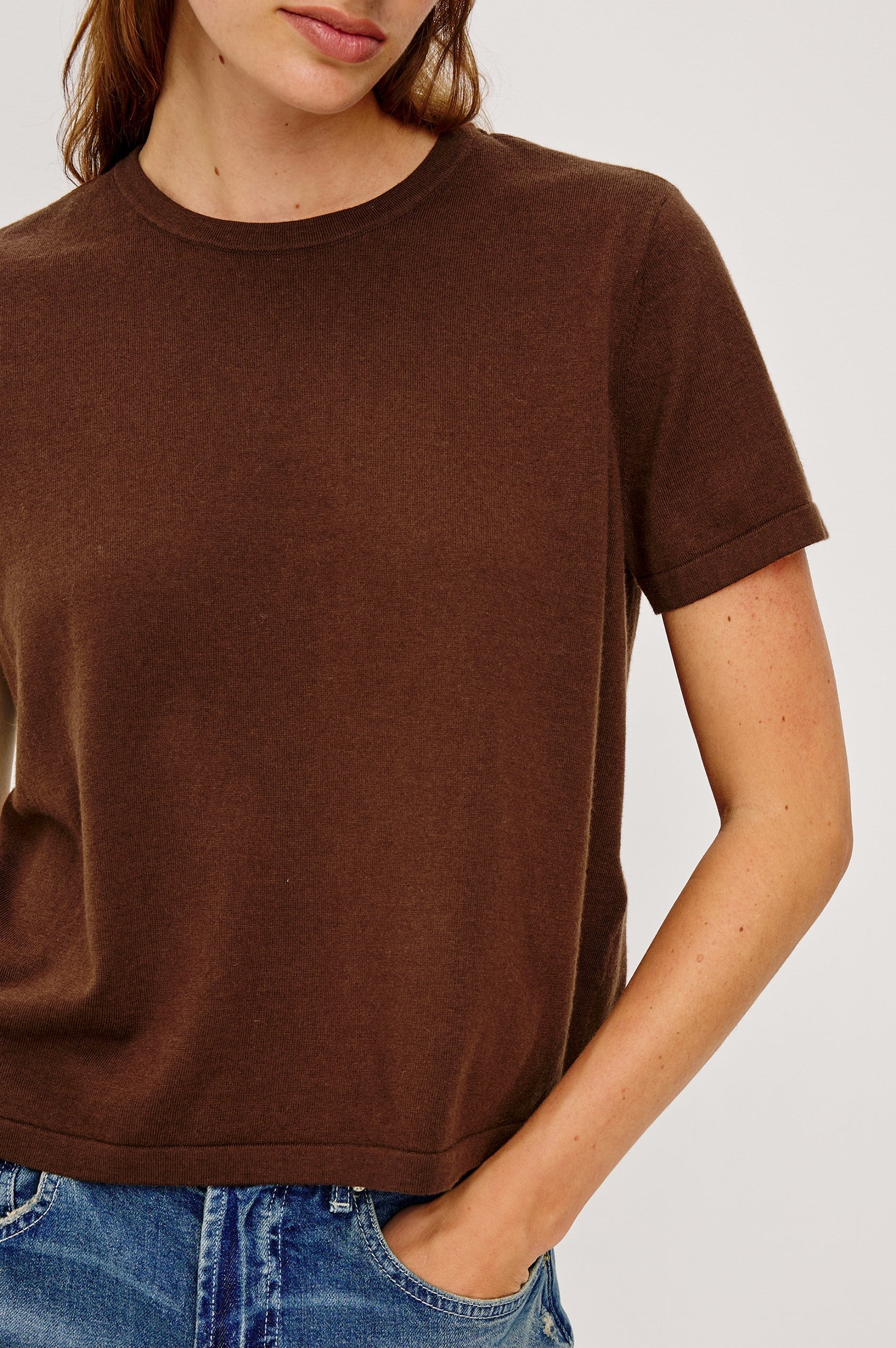 Cotton Cashmere Tee Espresso