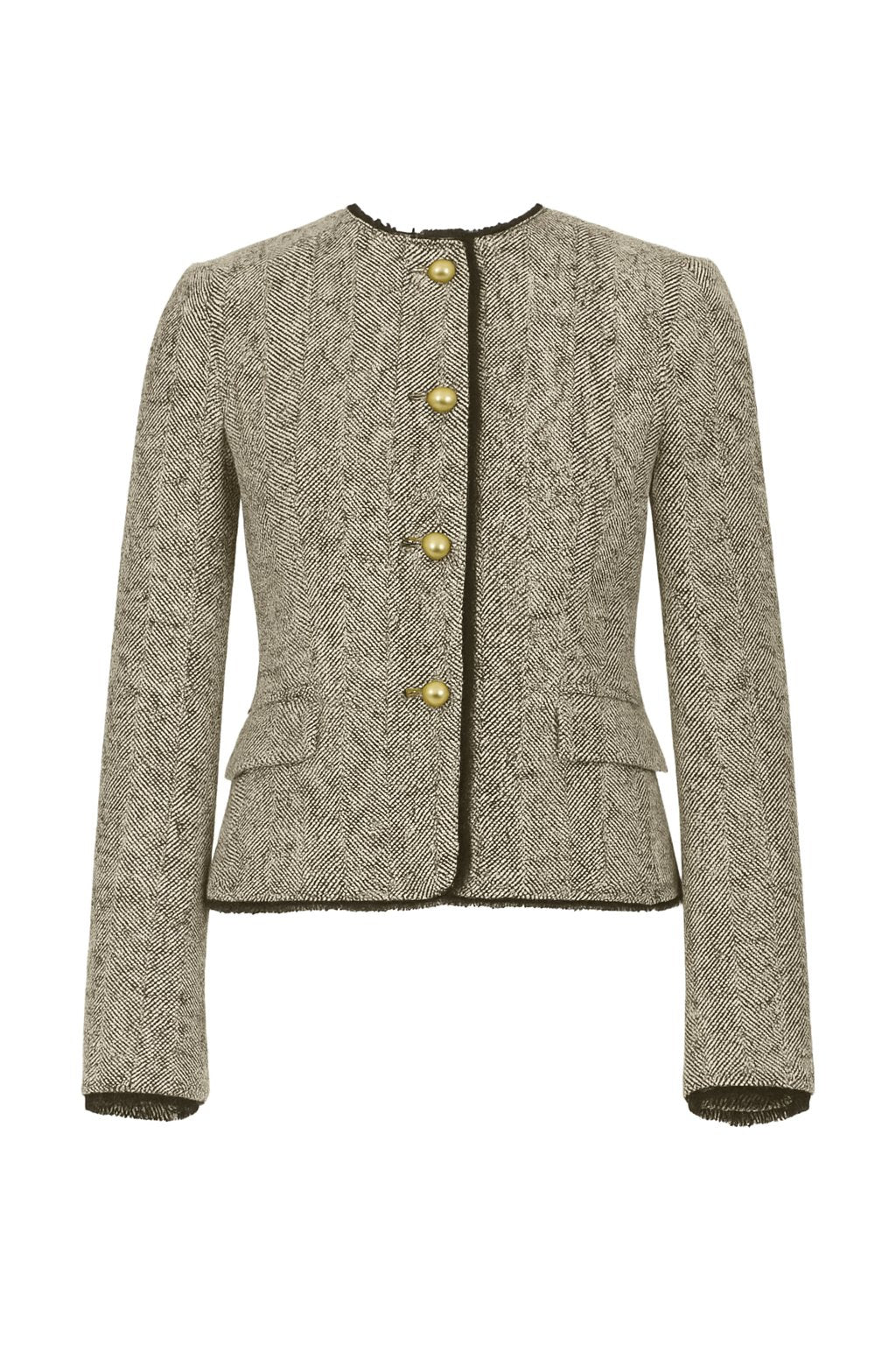 Ivie Herringbone Blazer Black/White