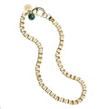 Chunky Box Chain Malachite Bead 16"