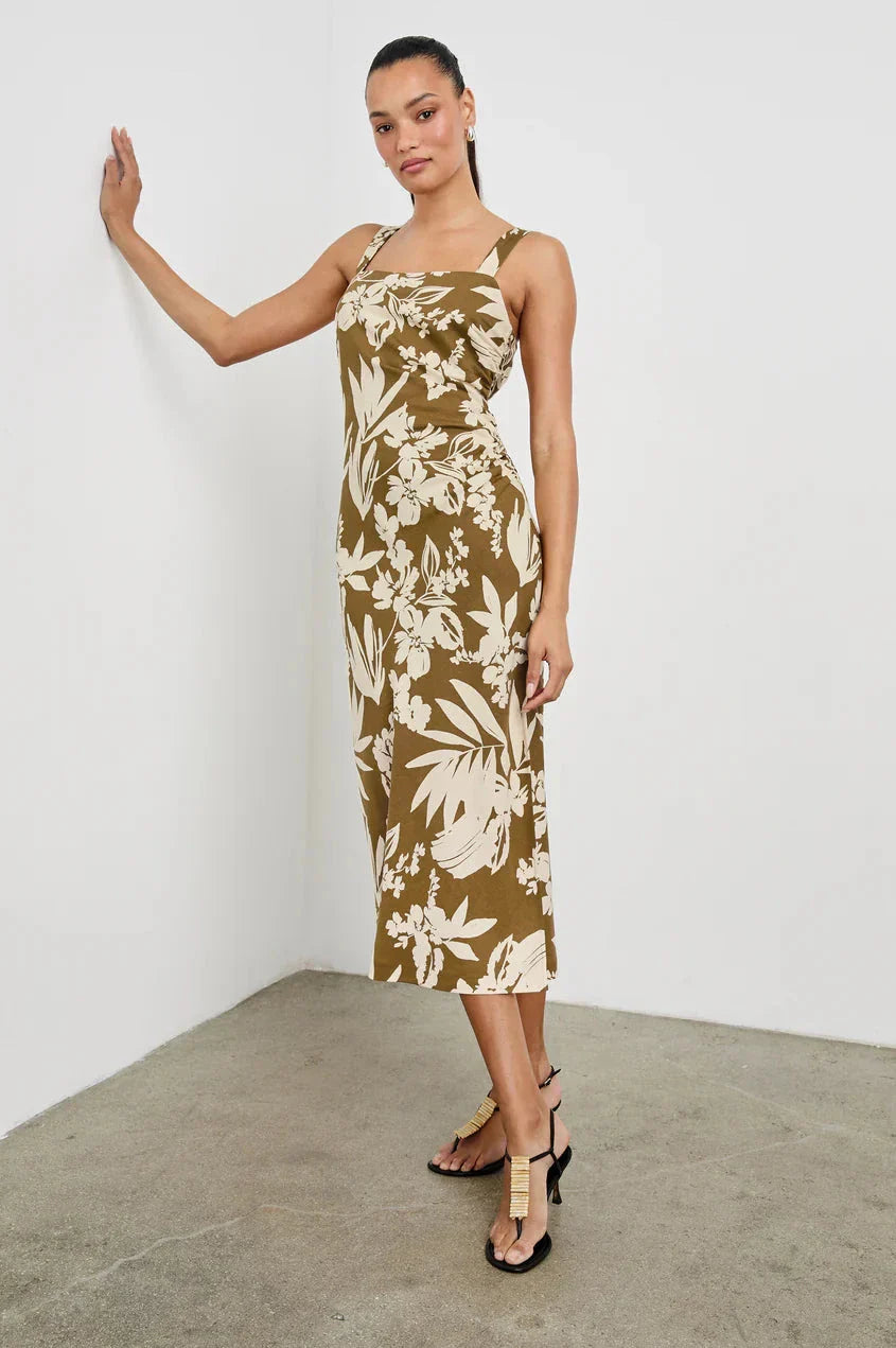Damaris Dress Olive Tropic