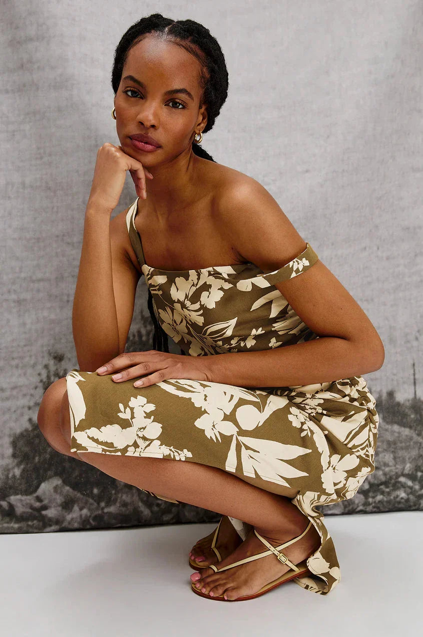 Damaris Dress Olive Tropic