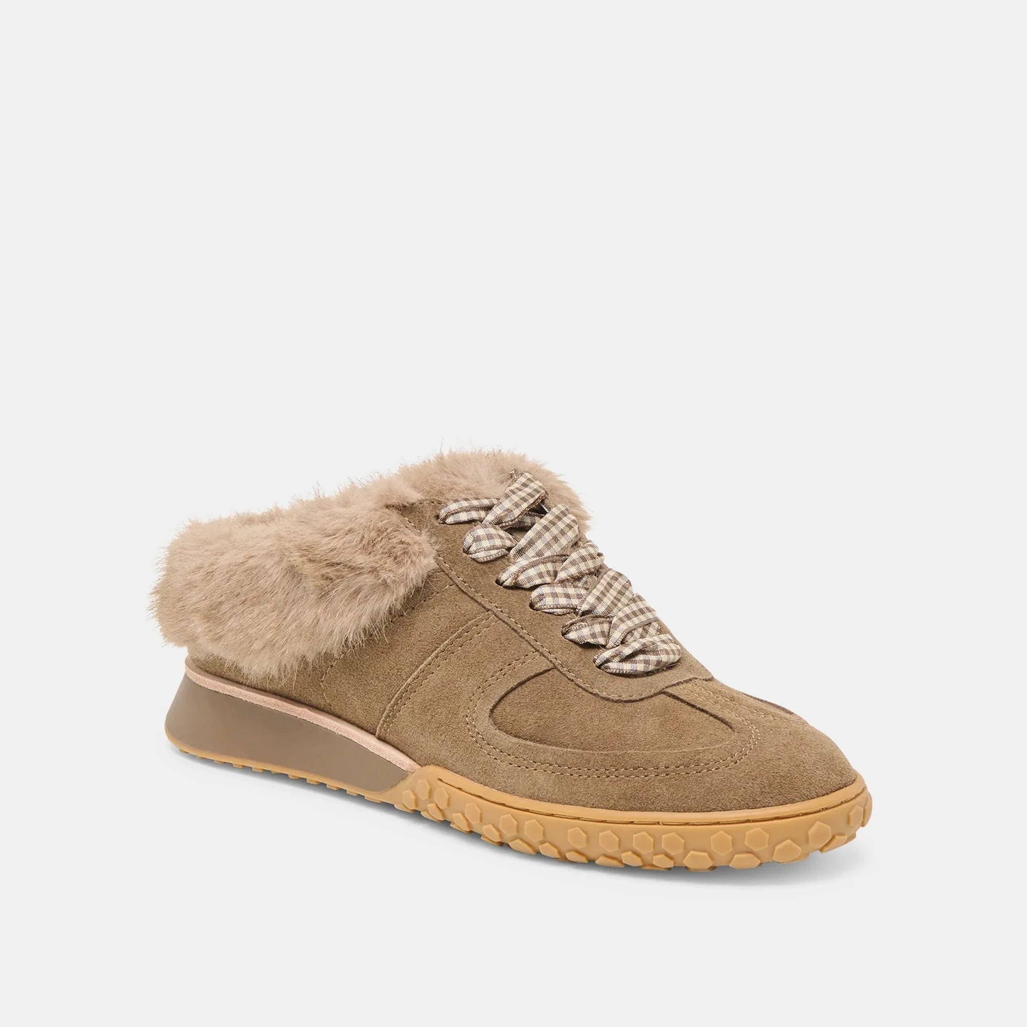 Izzey Plush Sneaker Olive Suede