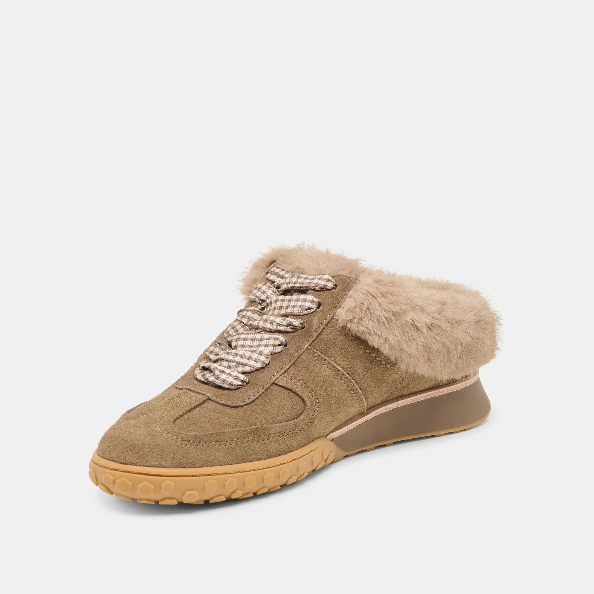 Izzey Plush Sneaker Olive Suede