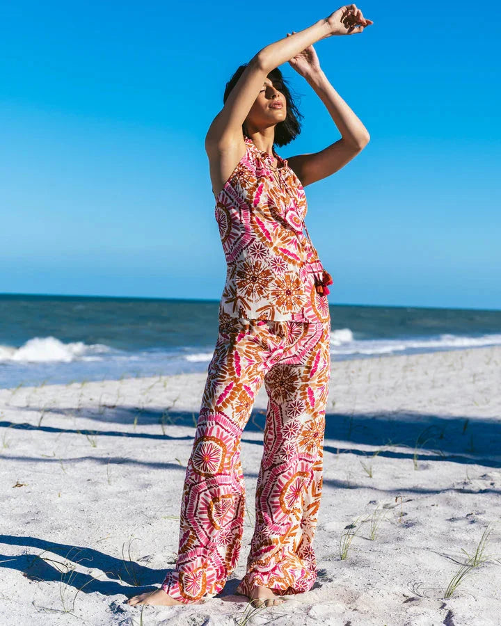 Devon Pant Sunburst Medallion Azalea Pink