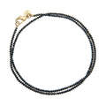 Double Wrap Diamond Cut Beaded Necklace Black Agate