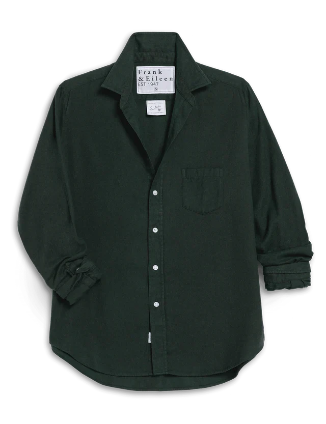 Eileen Relaxed Button-Up Shirt Green Cashmere Touch