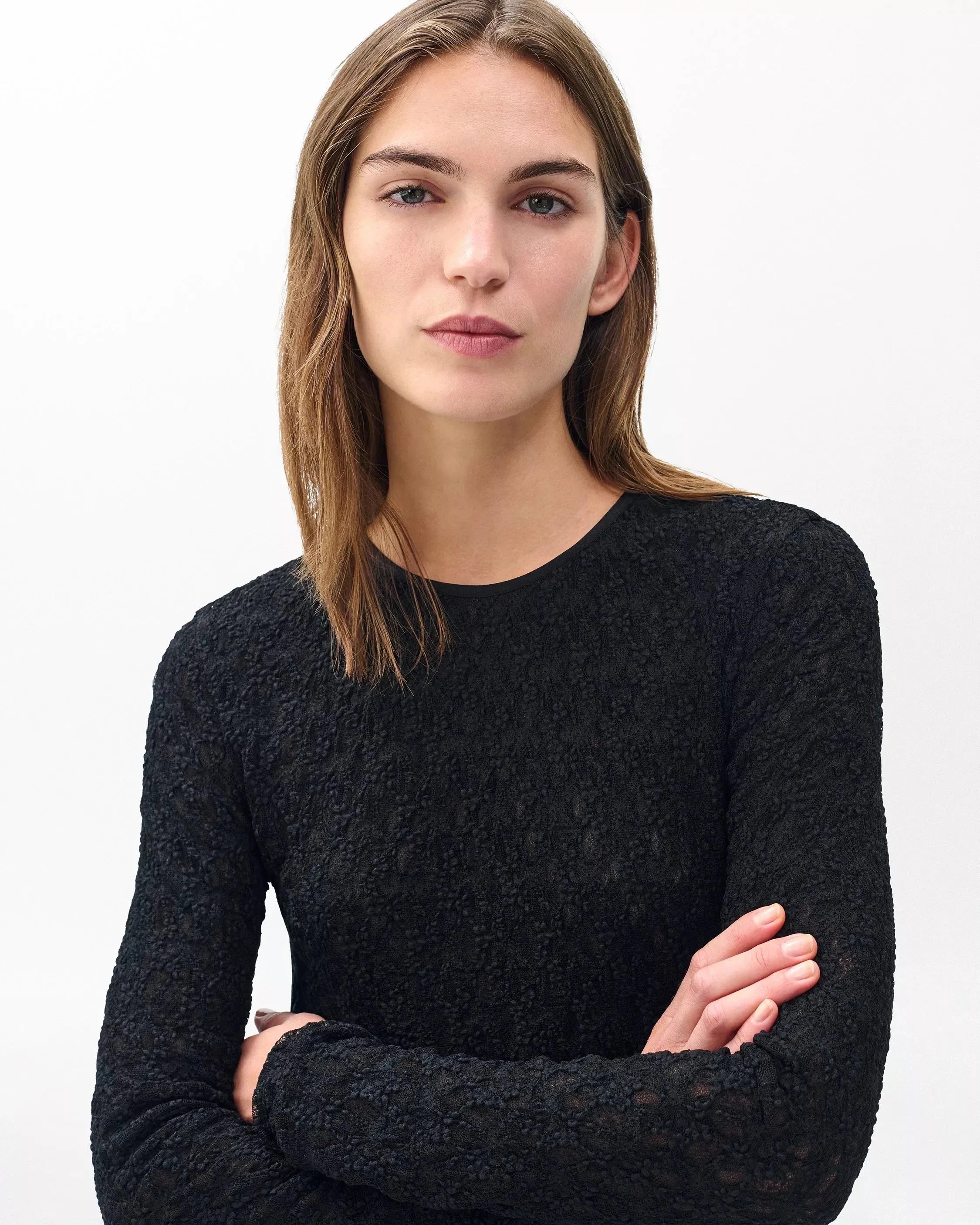 Ellie Lace Tee Black