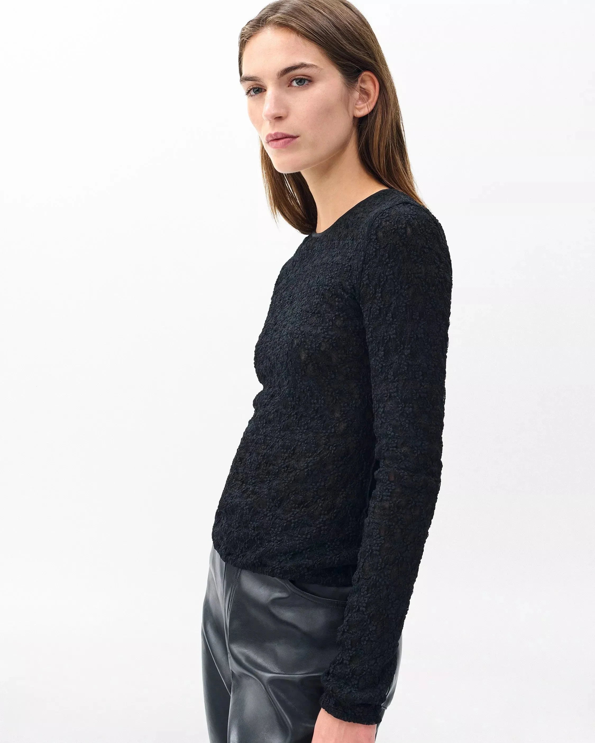 Ellie Lace Tee Black