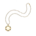 Forever Around The Sun Engravable Lapis Pendant 18" Drawn Link