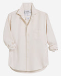 Eileen Relaxed Button-Up Shirt Cream/Gold Glitter