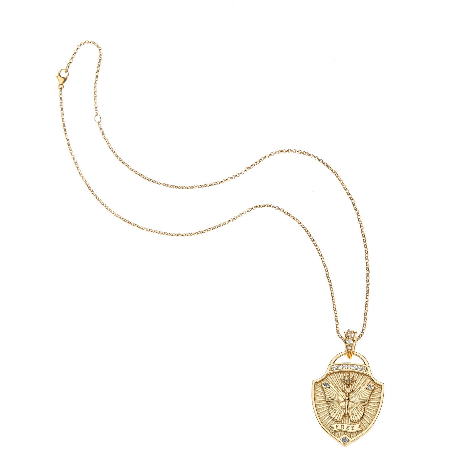 Free Shield Pendant 16-18" Classic Rolo