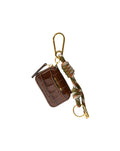 Croc Zip Pouch Bag Charm Chestnut Multi