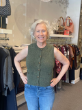 Button Front Vest with Pockets Marsh