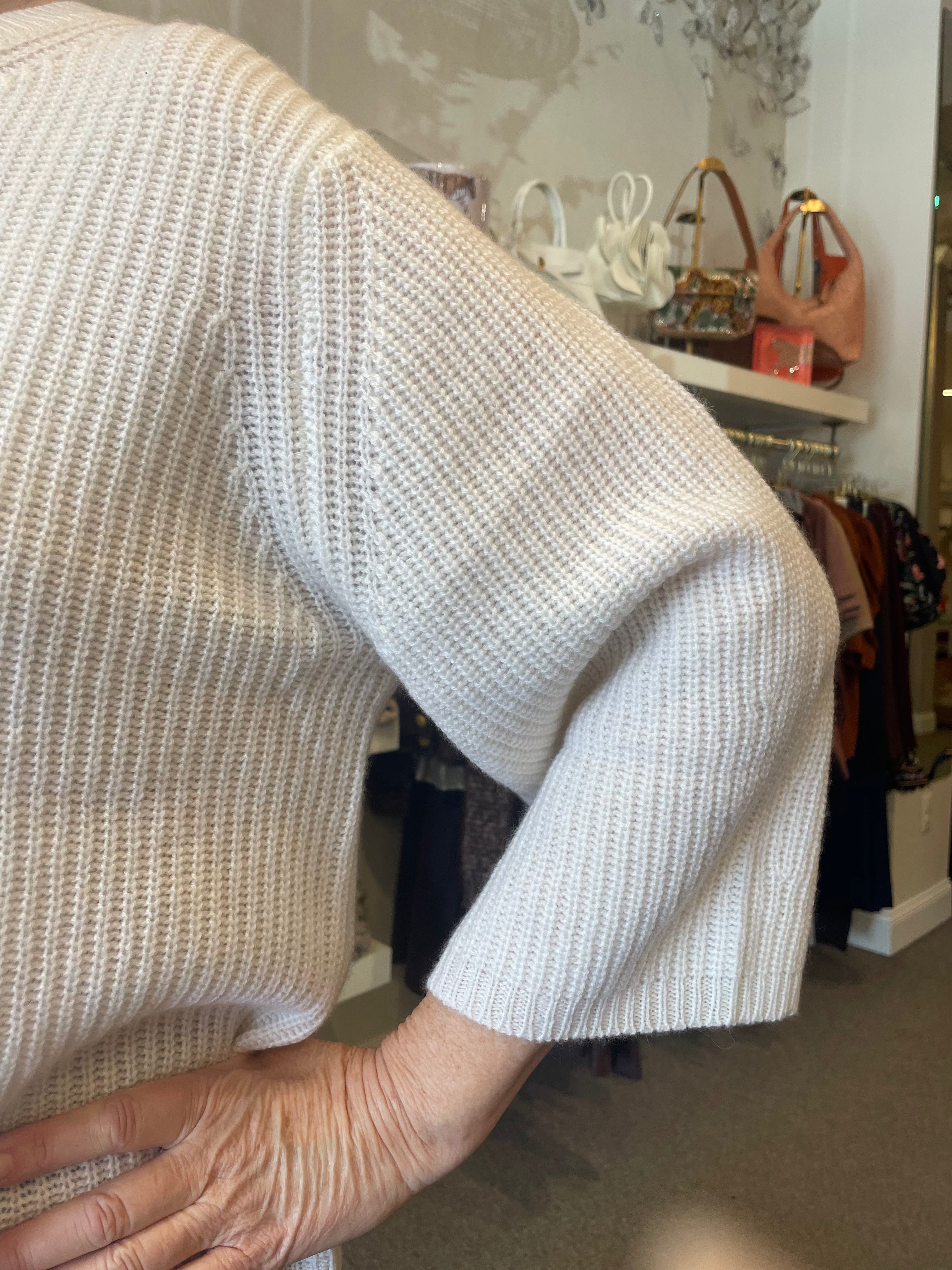Elbow Sleeve Shaker Crew Chalk