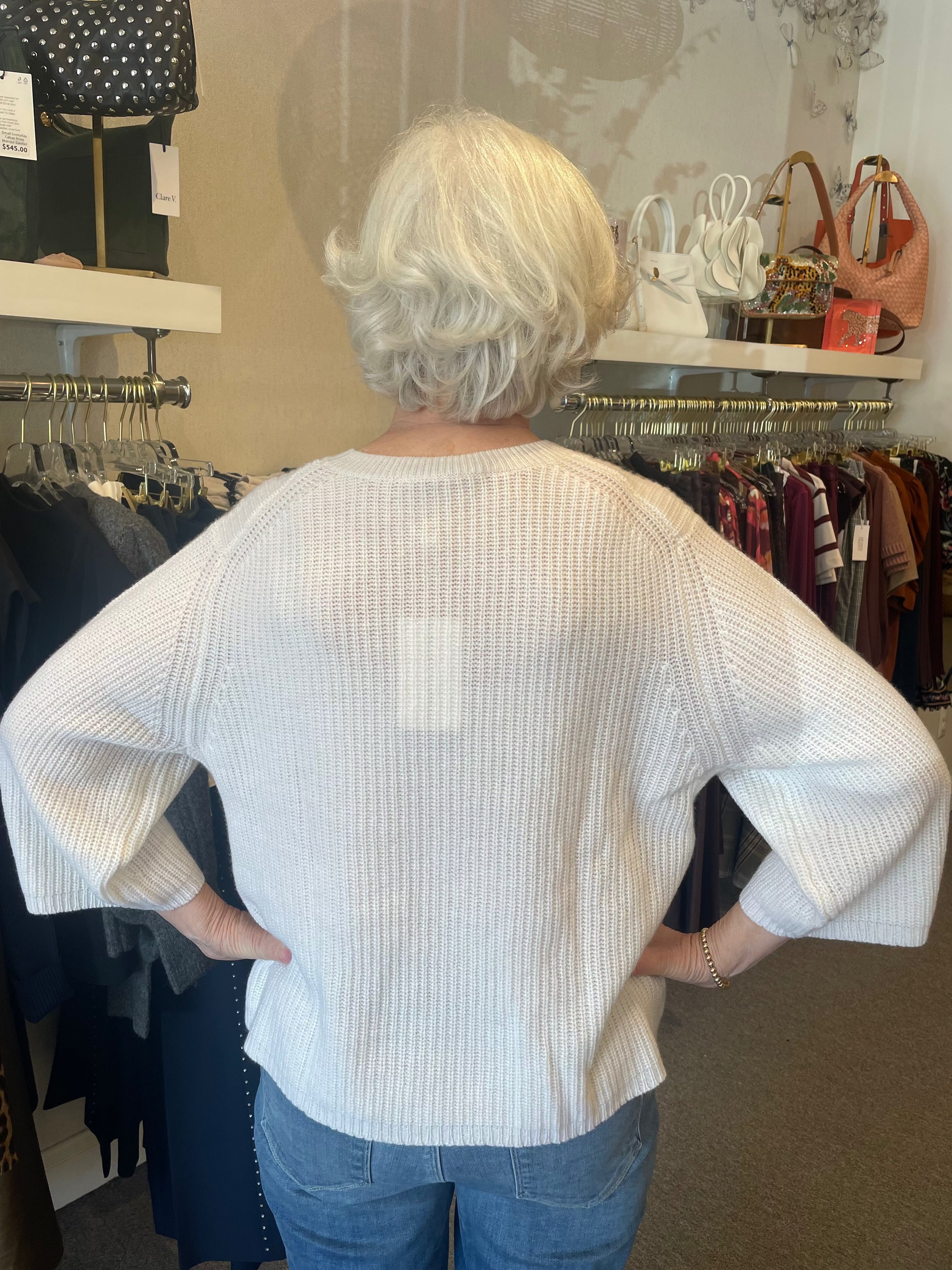 Elbow Sleeve Shaker Crew Chalk
