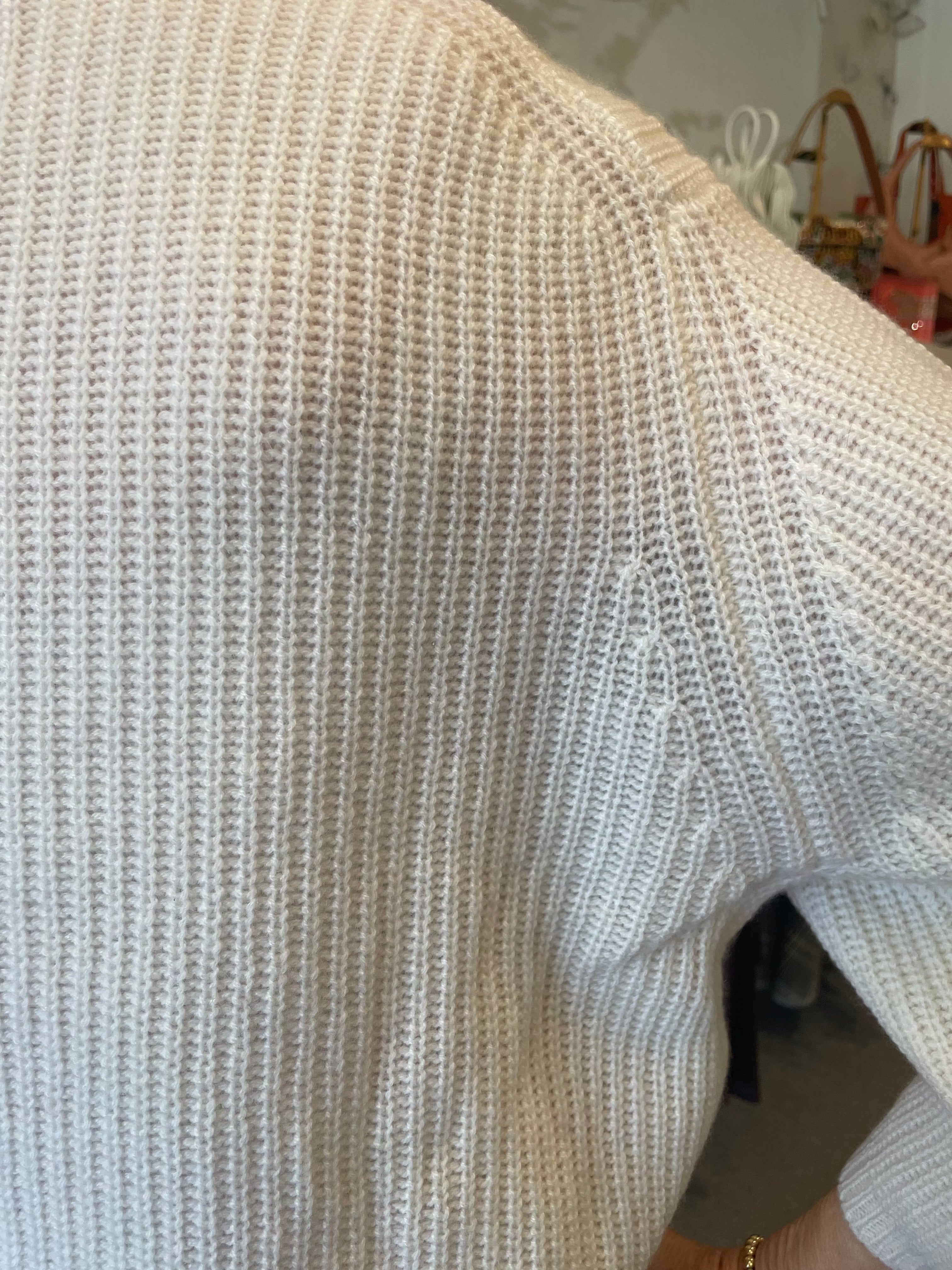 Elbow Sleeve Shaker Crew Chalk