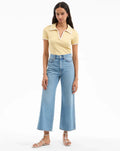 Taylor Scalloped Cropped Wide Leg Jean Nova