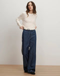 Taylor Track-Stripe Wide-Leg Jean Indigo Rinse