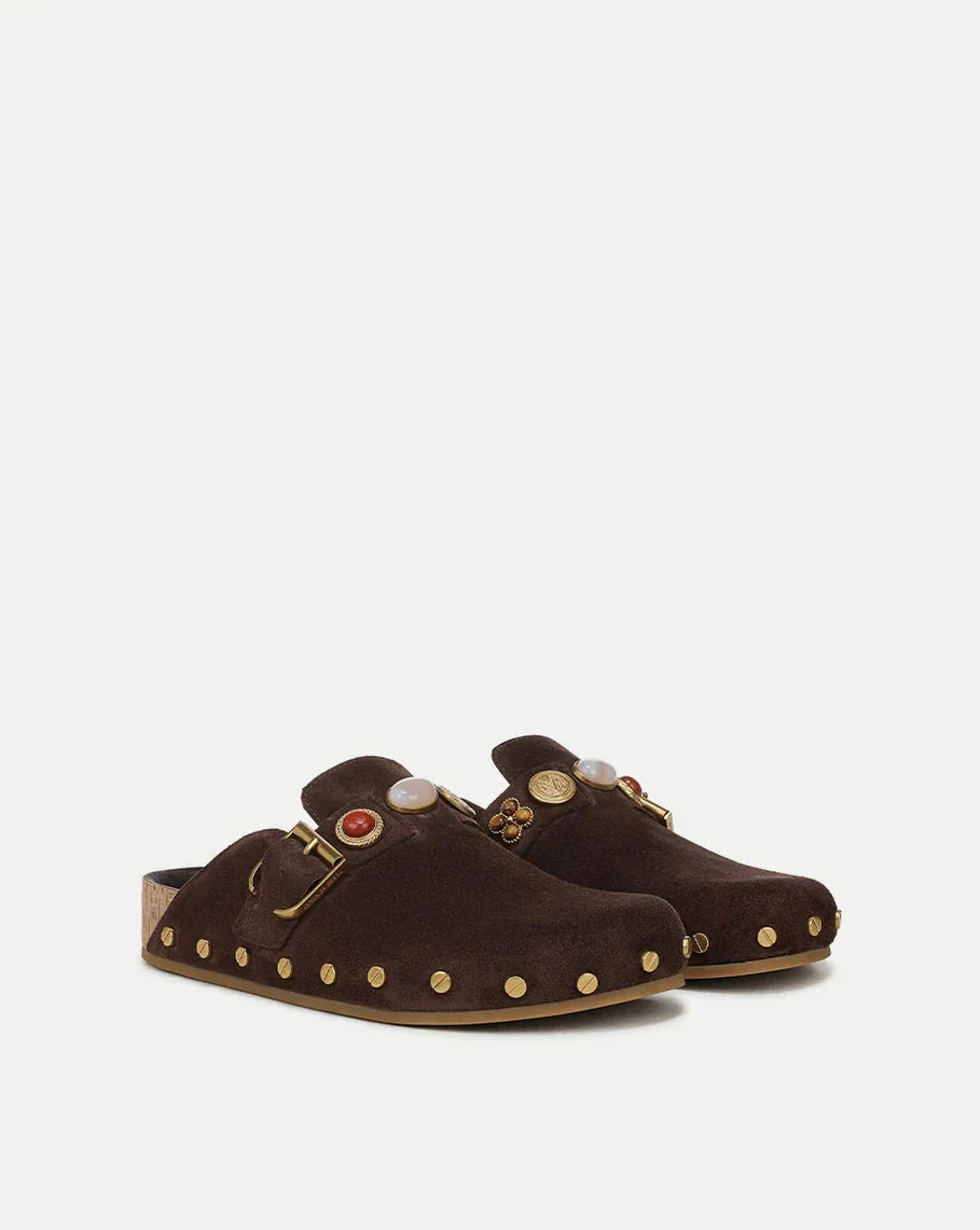 Fern Embellished Clog Espresso