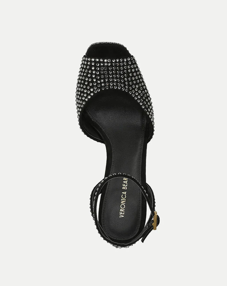 Brianne Crystal Platform Sandal Black