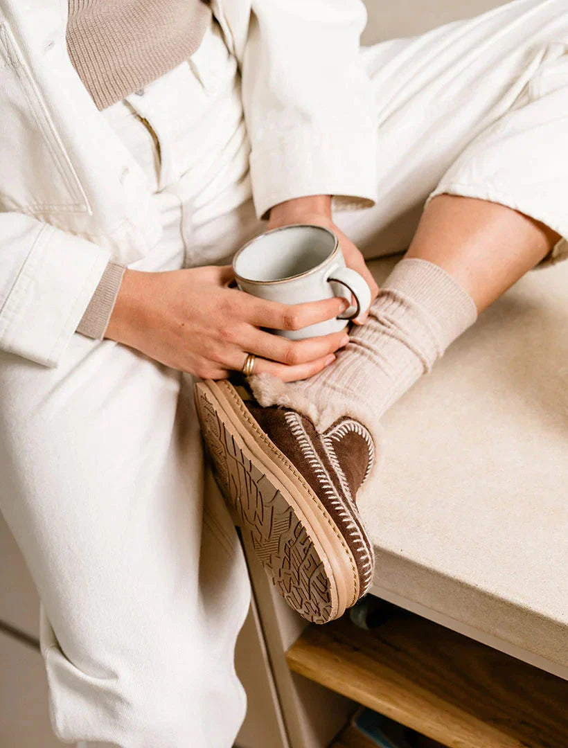 Jun 4.1 Slippers Chocolate Suede Wheat