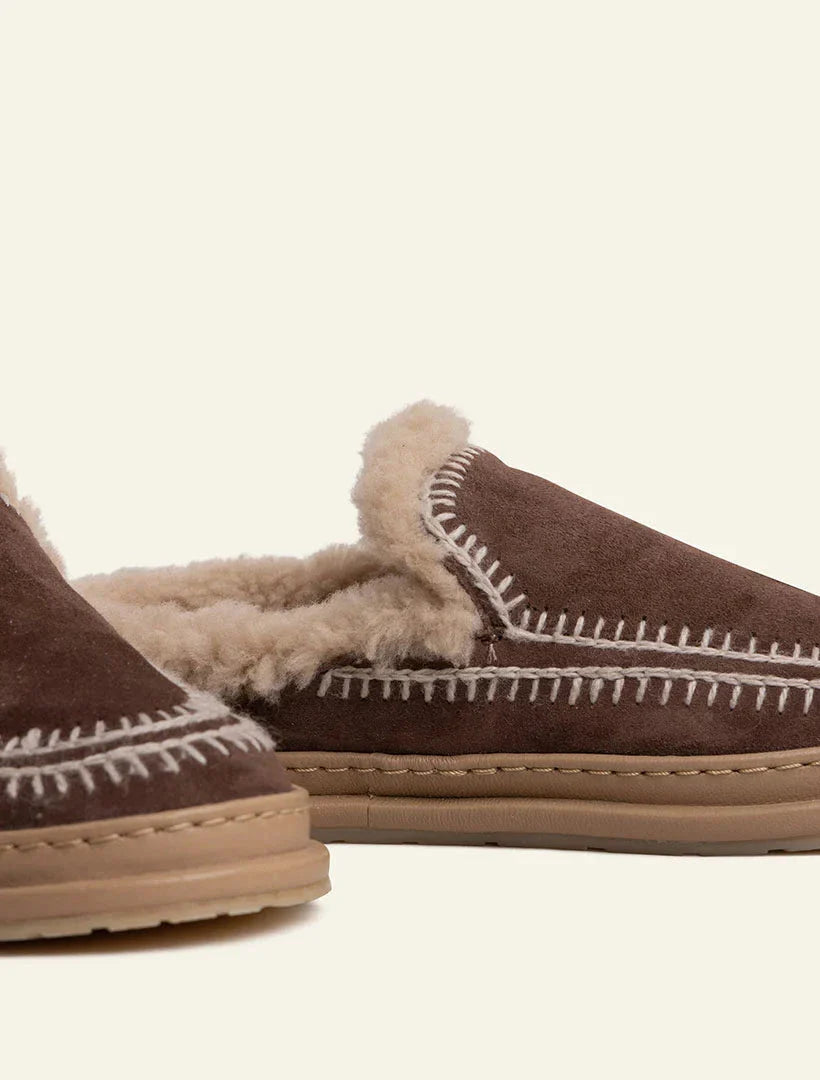 Jun 4.1 Slippers Chocolate Suede Wheat